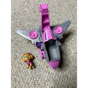 Paw Patrol Skye Mighty Pups Super Paws Deluxe Transforming Jet Pink Grey Toy‎